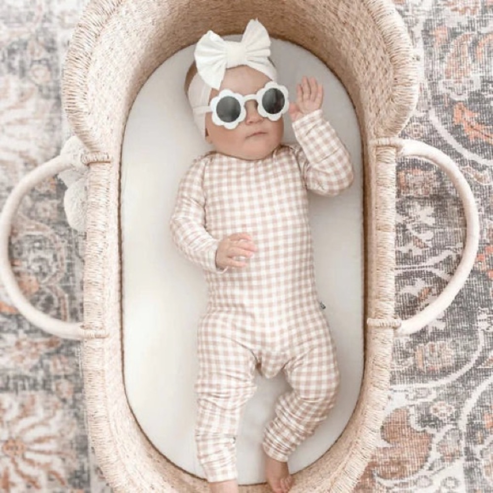 Cozy Checkered Kids Pajamas - Cream